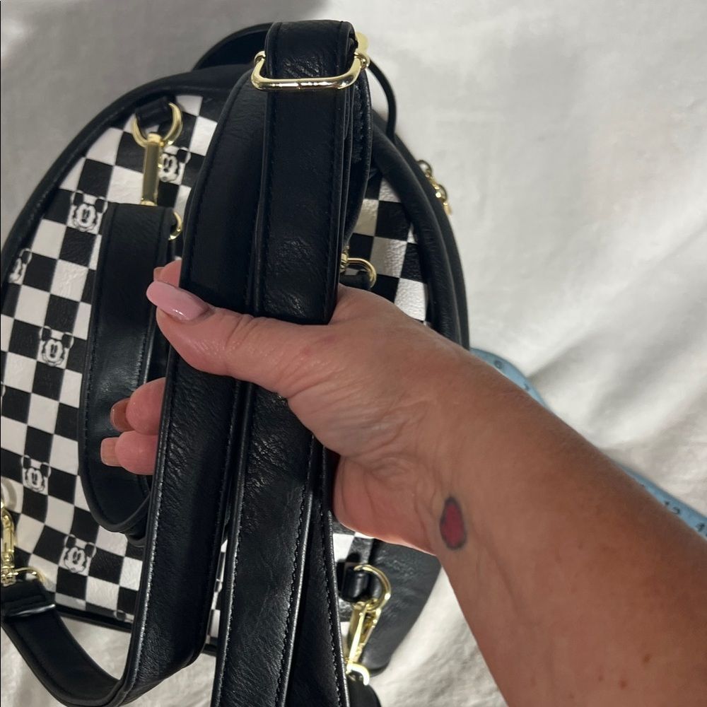 Loungefly Disney Black and White Checkered Mickey Backpack - Picture 8 of 16